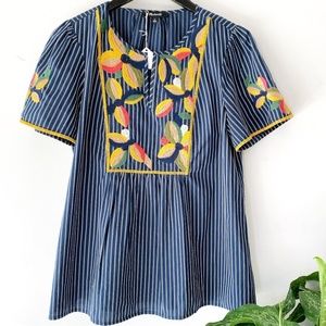 Madewell Embroidered Fable Top